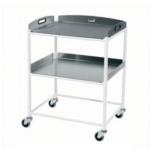 Sunflower Dressing Trolley 66cm Wide 2 x Stainless Steel Trays