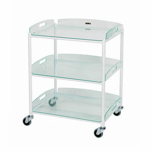 Sunflower Dressing Trolley 66cm Wide 3 x Glass Effect Trays