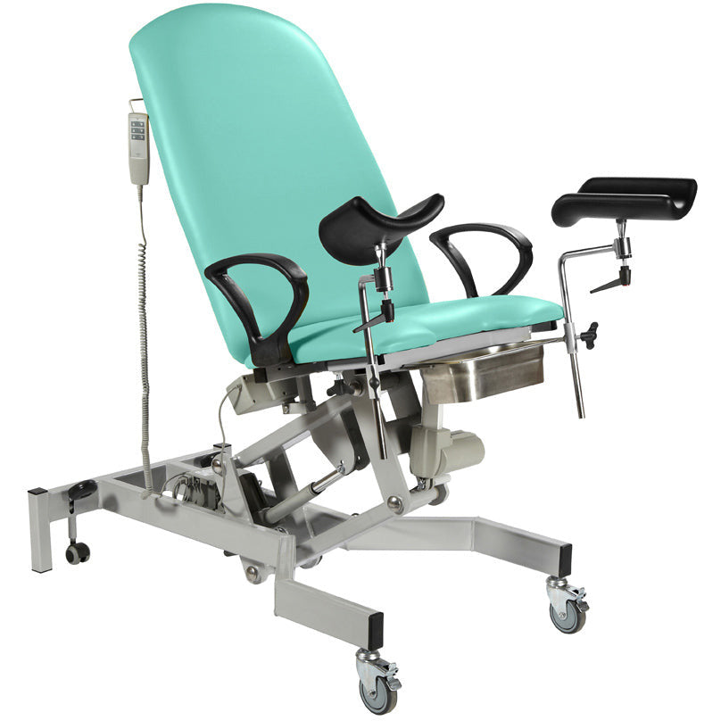 Sunflower Fusion Gynae 1 Couch with Leg Stirrups - 2 Section Electric