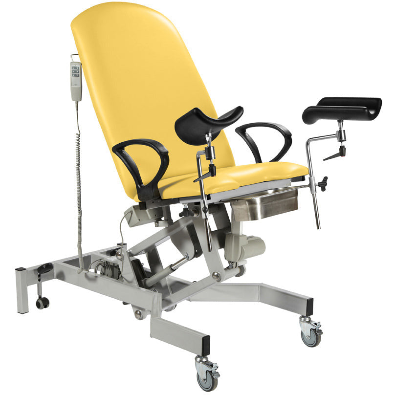 Sunflower Fusion Gynae 2 Couch with Leg Stirrups - 2 Section Electric