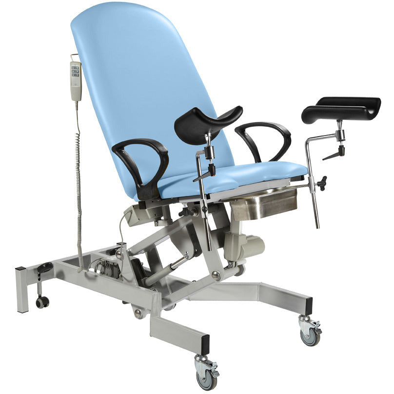 Sunflower Fusion Gynae 3 Couch with Leg Stirrups - 2 Section Electric