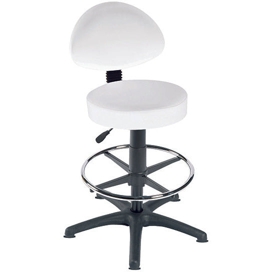 Sunflower High Level Gas-Lift Stool with Back Rest, Foot Ring & Glides