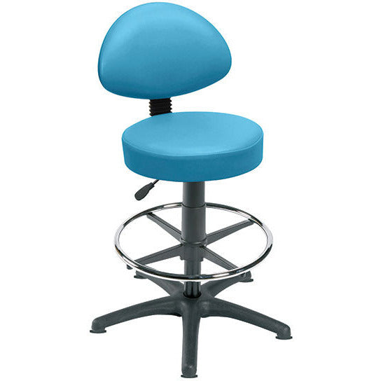 Sunflower High Level Gas-Lift Stool with Back Rest, Foot Ring & Glides