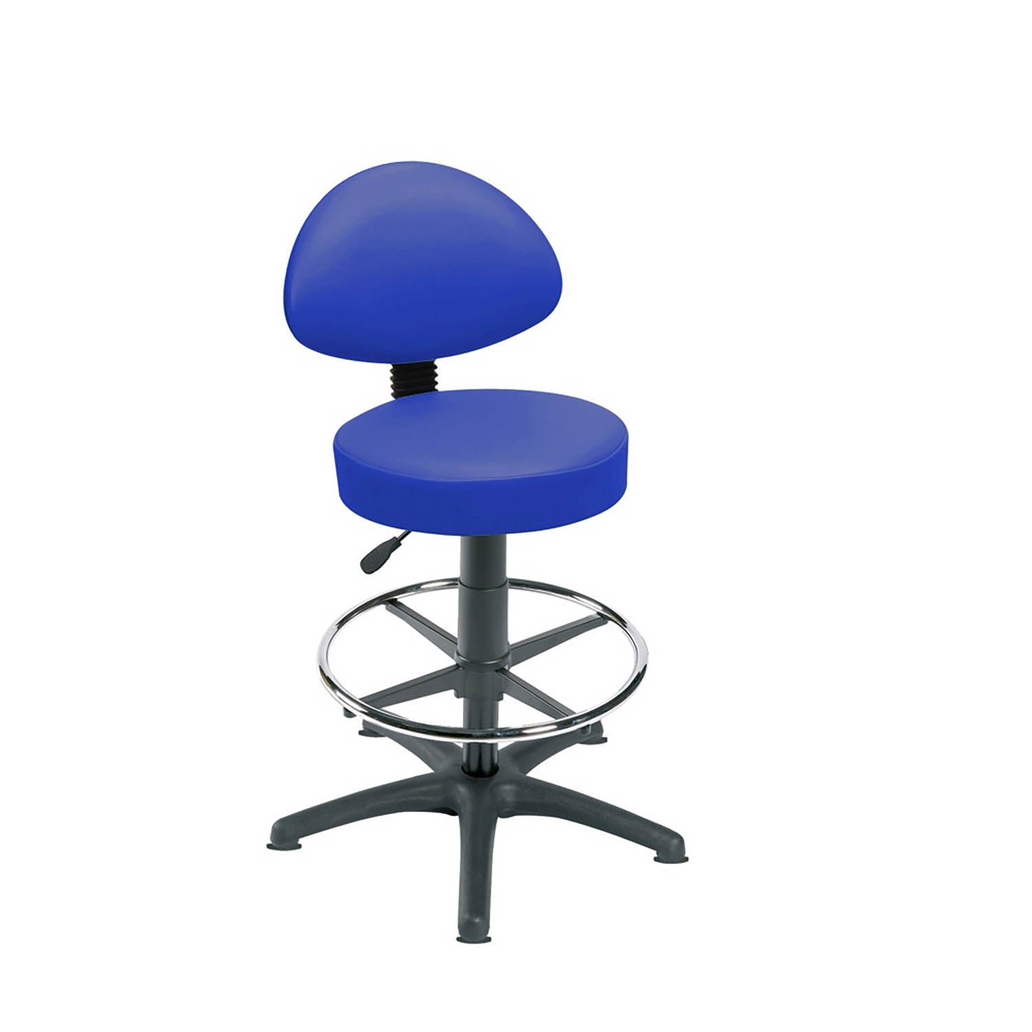 Sunflower High Level Gas-Lift Stool with Back Rest, Foot Ring & Glides