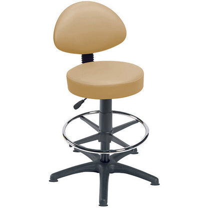 Sunflower High Level Gas-Lift Stool with Back Rest, Foot Ring & Glides