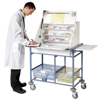 Sunflower Large Ward Drug & Dispensing Trolley with Dividers & Trays