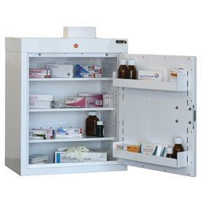 Sunflower Medicine Cabinet, 3 Shelves/2 Door Trays, one door