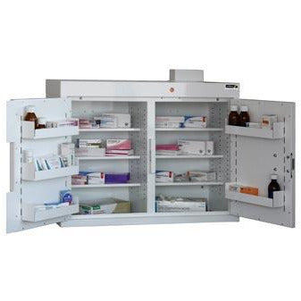 Sunflower Medicine Cabinet, 6 Shelves/5 Door Trays, two doors