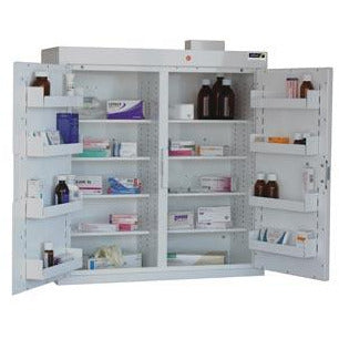 Sunflower Medicine Cabinet, 8 Shelves/8 Door Trays, two doors