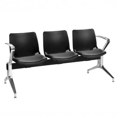 Sunflower Neptune Visitor 3 Seat Module (Moulded) - 2 Chrome Arms - Vinyl Seat Pads