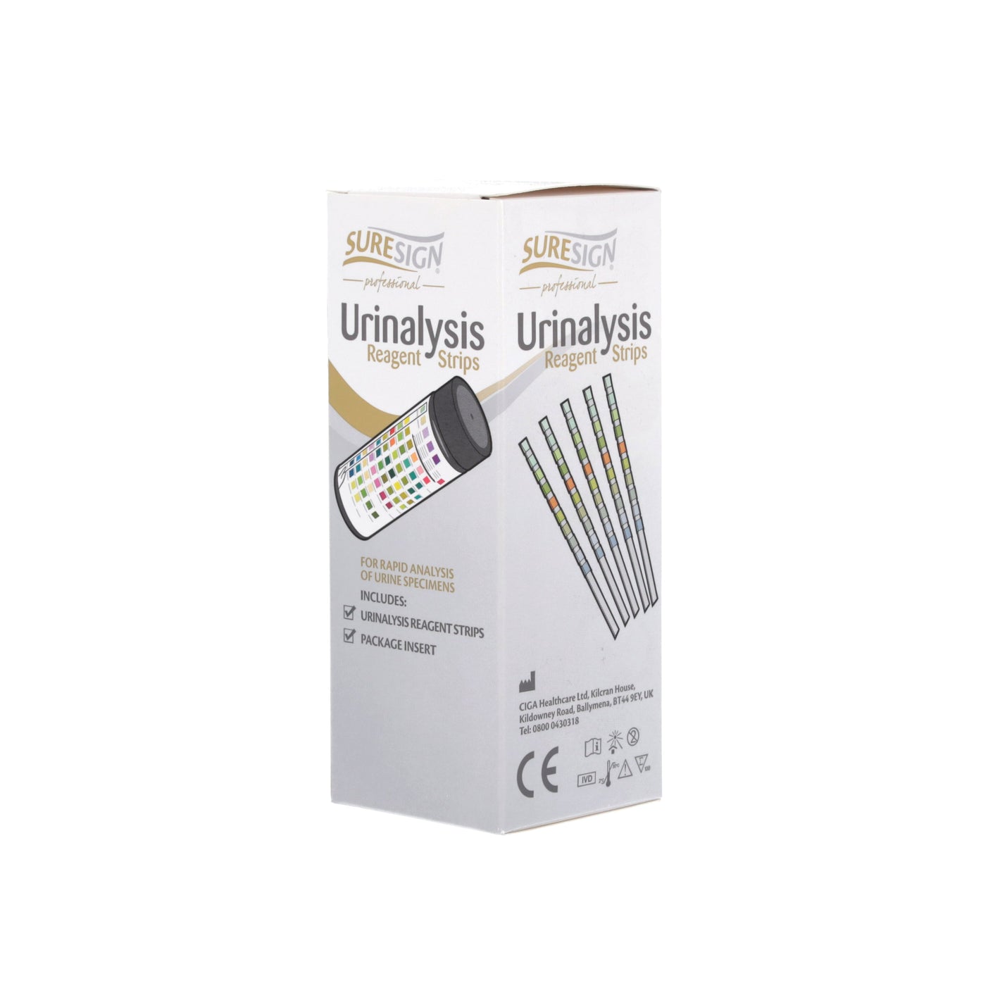 Suresign Urinalysis Strips x 100 (1 Tub) 10 Parameter