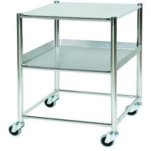 Surgical Trolley - Stainless.Steel - 66x52x86cm - 1 x Tray, 1 x Shelf