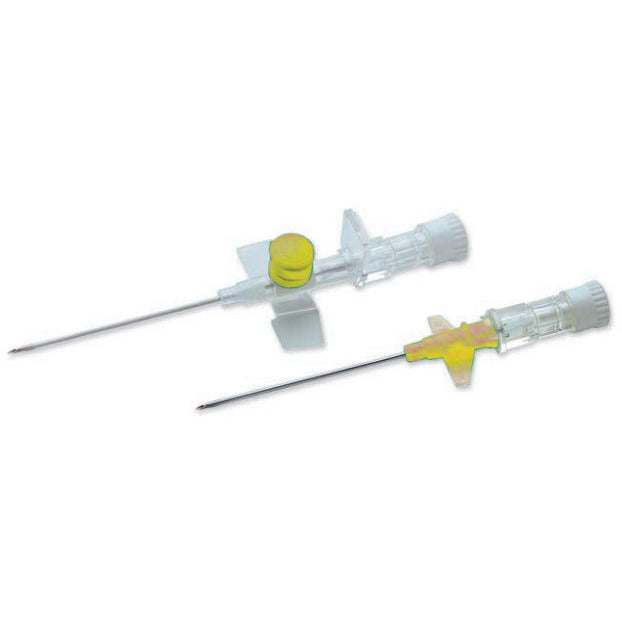 Terumo Versatus Winged and Ported IV Cannula 24g (Yellow) 19mm x 50