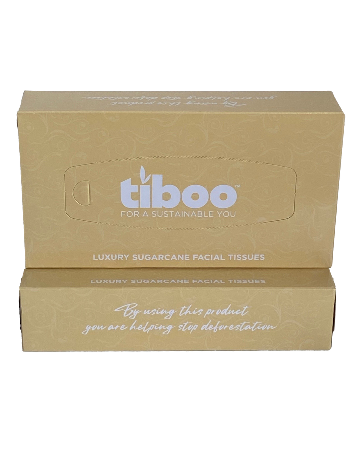 Tiboo Sugarcane Luxury “White” Facial Tissues 2ply (Case of 36)