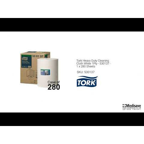 Tork Heavy Duty Cleaning Cloth White 1Ply - 530137 - 1 x 280 Sheets