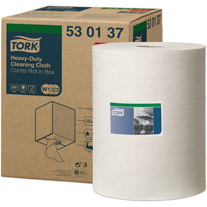 Tork Heavy Duty Cleaning Cloth White 1Ply - 530137 - 1 x 280 Sheets