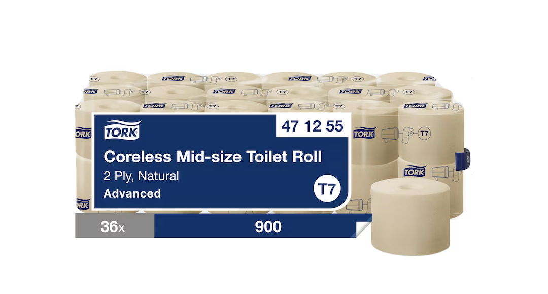 Tork Natural Coreless Mid-Zize ToiletRoll, Advanced Natural T7 (36 x 1)