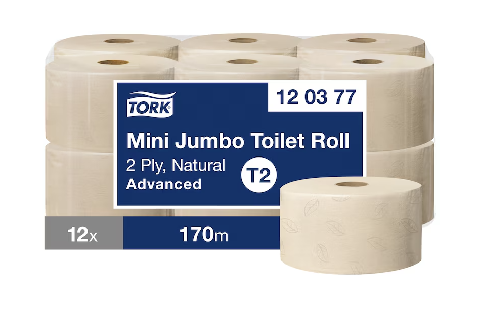 Tork Natural Mini Jumbo Toilet Roll Advanced Natural (12 x 1)