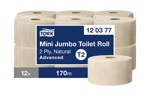 Tork Natural Mini Jumbo Toilet Roll Advanced Natural (12 x 1)