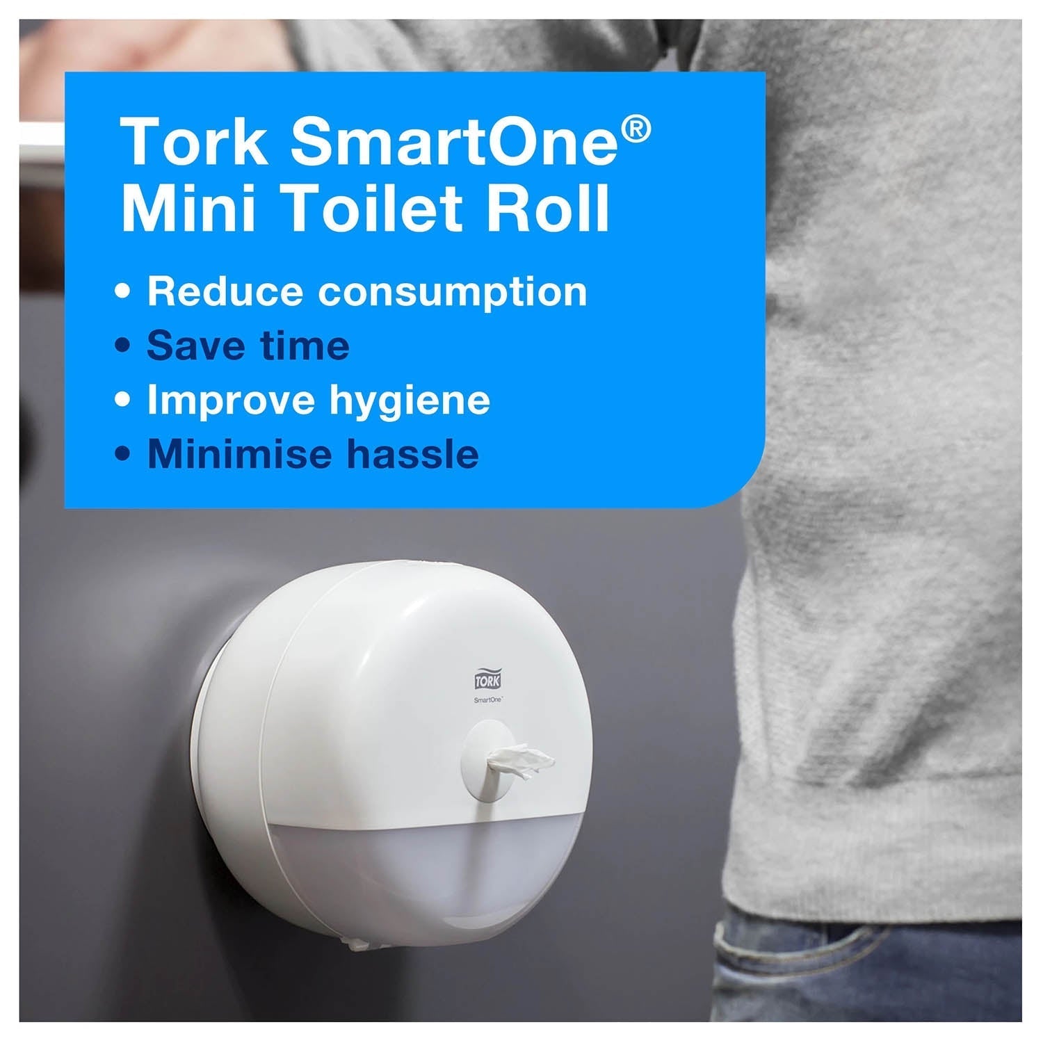 Tork SmartOne Mini Toilet Roll Dispenser - White