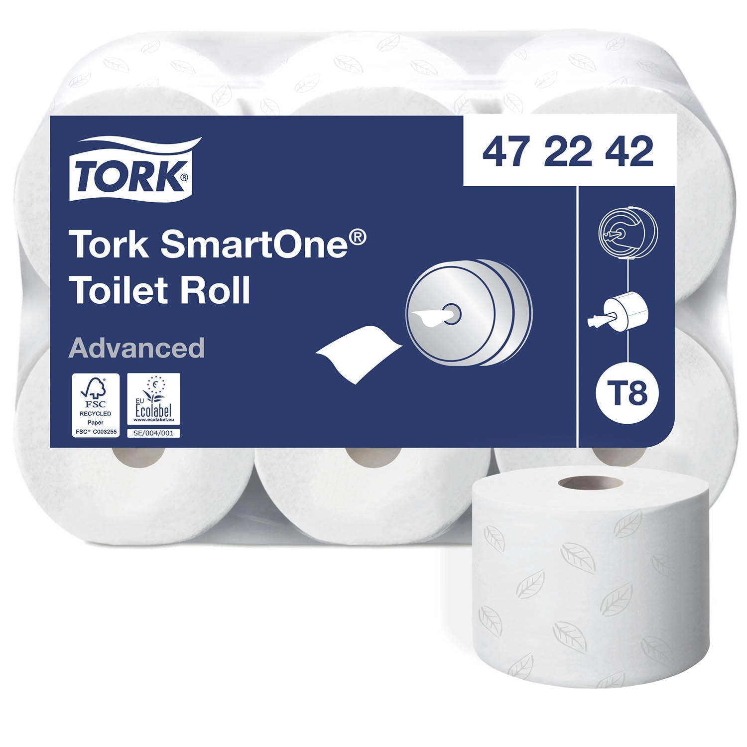 Tork SmartOne Toilet Roll Advanced 2Ply - 472242 - Case of 6 x 1150 Sheets