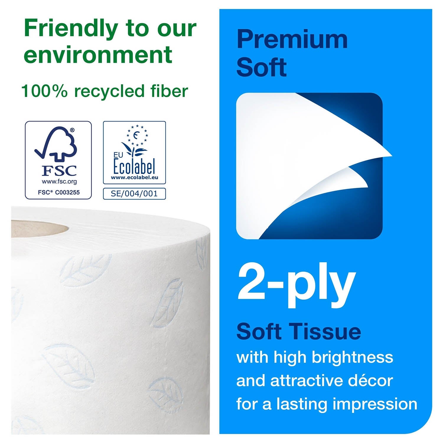 Tork Soft Mini Jumbo Toilet Roll Premium 2Ply - 110254 - Case of 12 x 170m