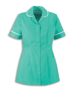 Traditional Nurses Tunic with Contemporary Cut - Aqua Marine & White Trim