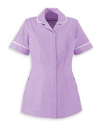 Traditional Nurses Tunic with Contemporary Cut - Lavender & White Trim