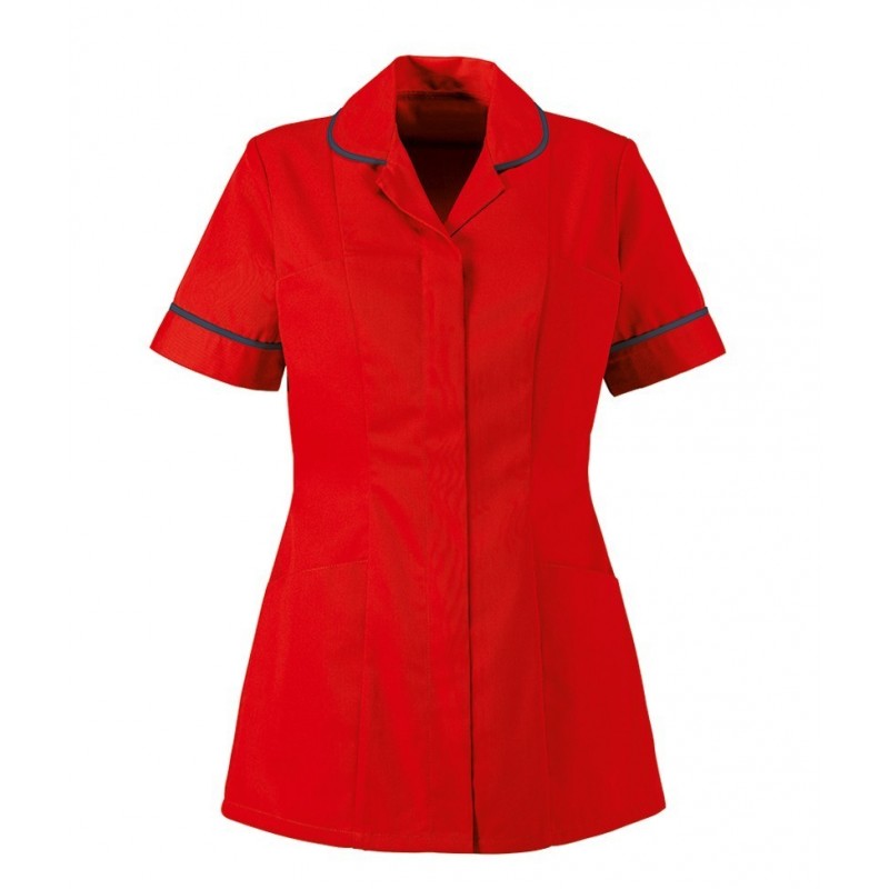 Traditional Nurses Tunic with Contemporary Cut - Red