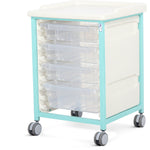 Tray Trolley - Low Level - Single Column (Mild Steel) - 3 Small & 1 Deep Drawers