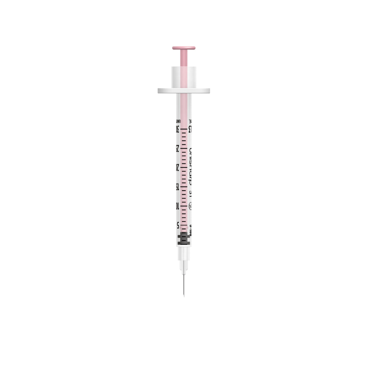 Unisharp 31G 0.3mL Fixed Needle Syringe - Pink Box of 100