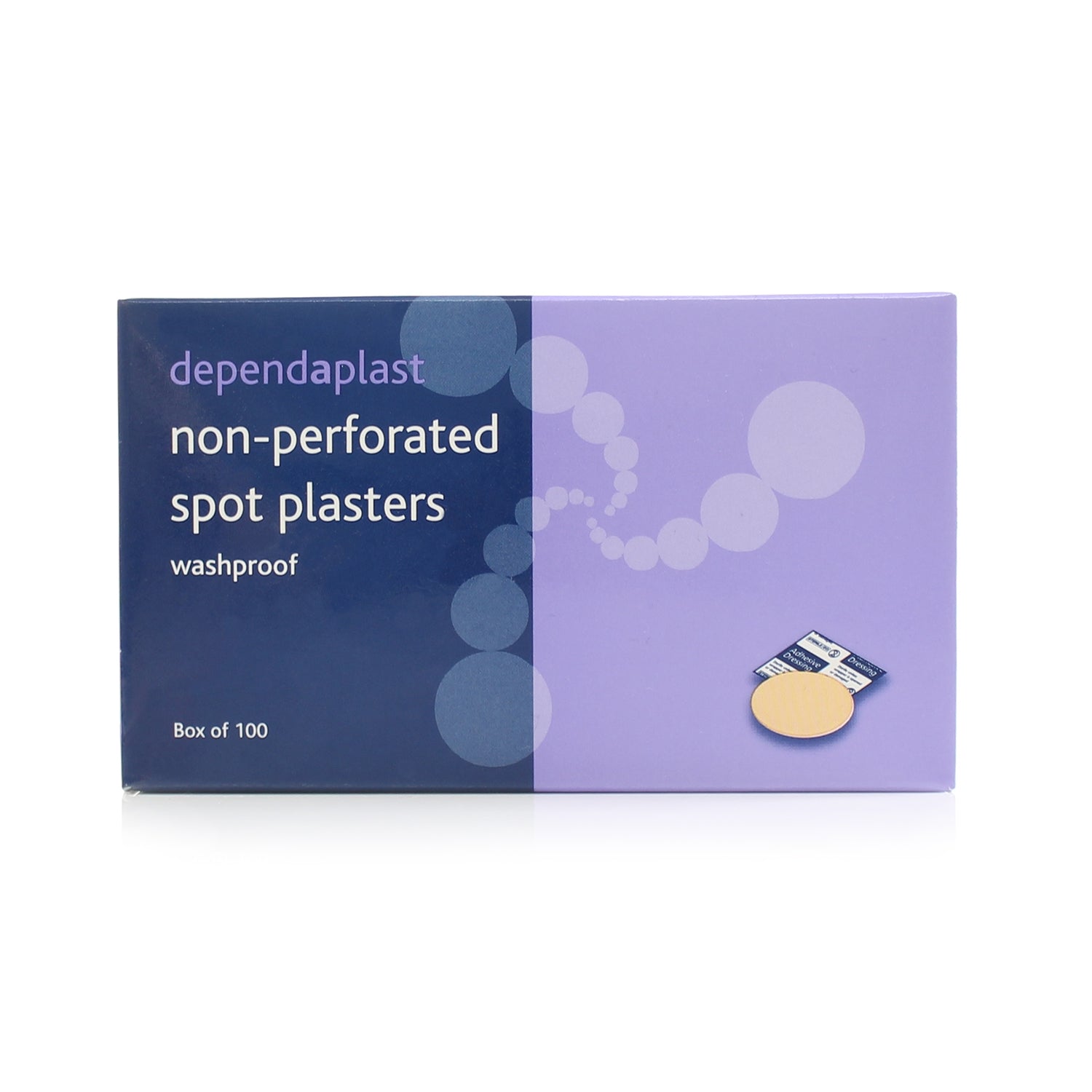 Unperforated Washproof Spot Plasters 2.2cm x 100