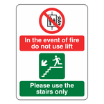 Use The Stairs Arrow Left Sign