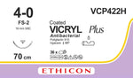 VCP422H Vicryl Plus Undyed 4-0 70cm 19mm 3/8 Reverse Cutting