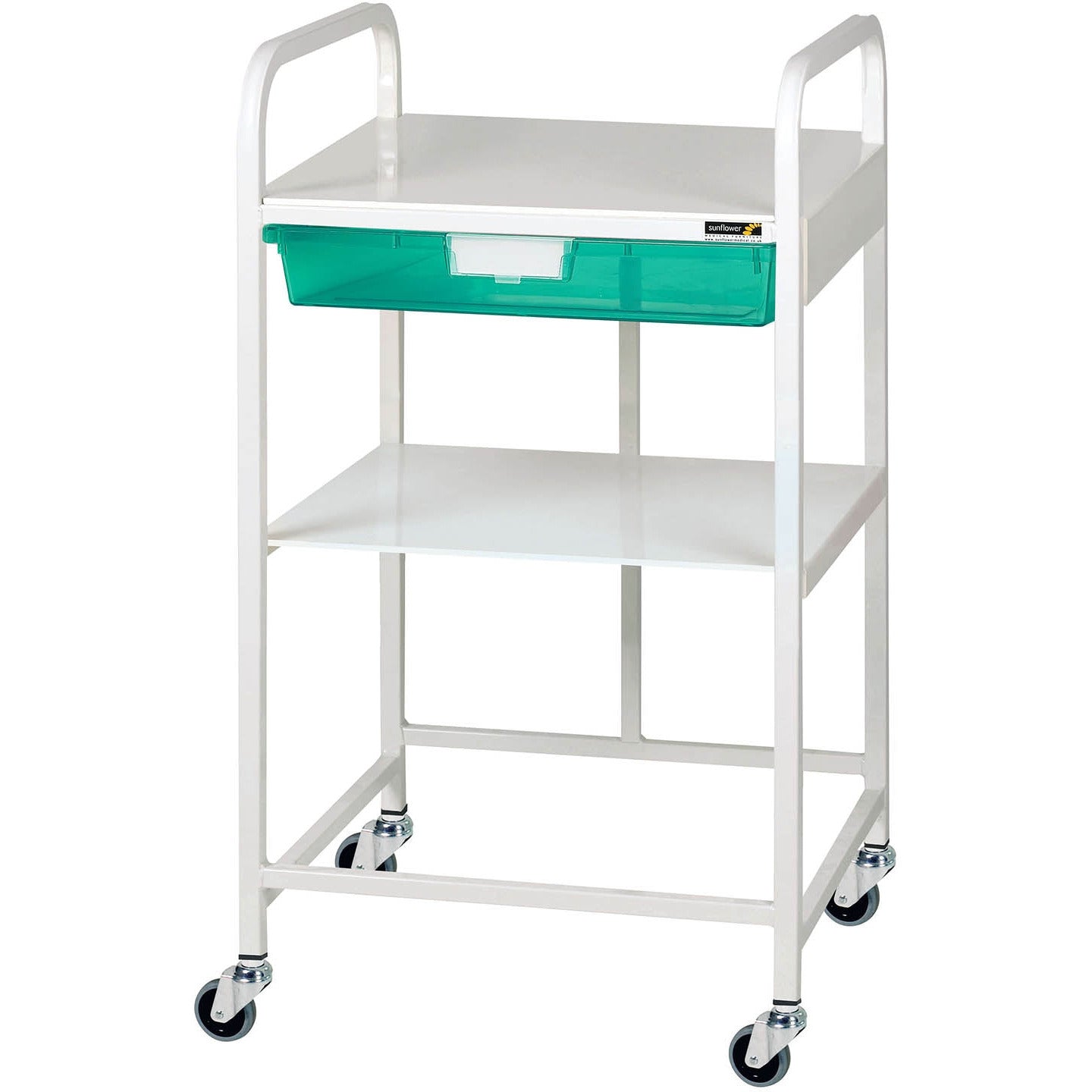 VISTA 10 Economy Trolley - 1 Green Tray & 1 Shelf