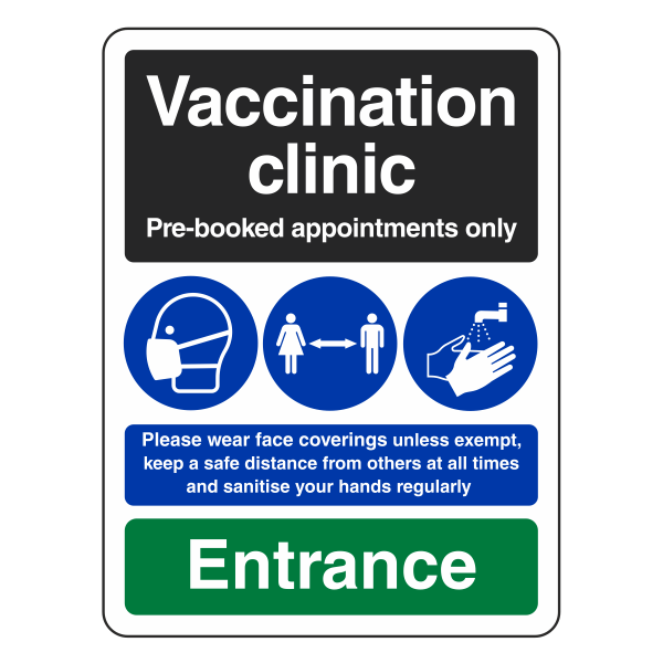 Vaccination Clinic - Entrance Sign