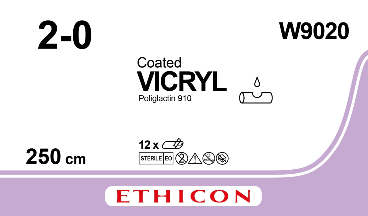 Vicryl Vio 250cm M3 Usp2/0 Non Needled Ligapak - Box of 12