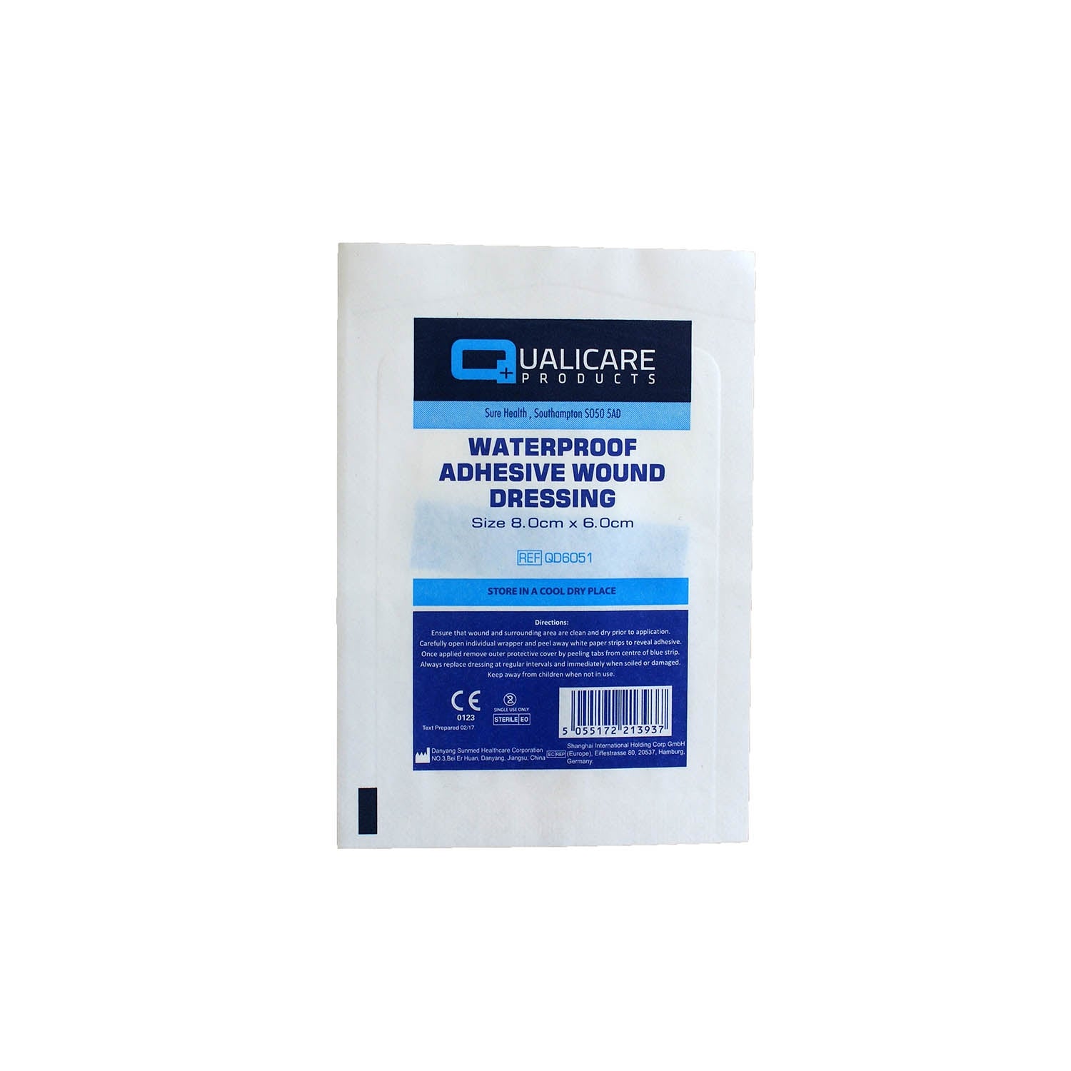 Waterproof Adhesive Wound Dressing 8cm x 6cm