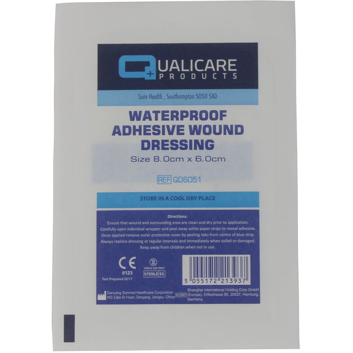 Waterproof Adhesive Wound Dressing 8cm x 6cm