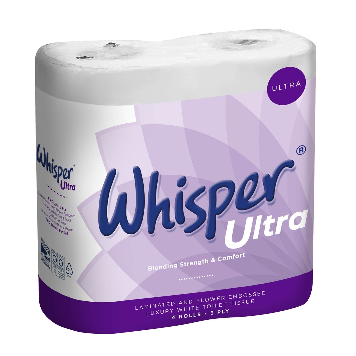 Whisper Luxury 3 Ply Toilet Roll x 40 Rolls