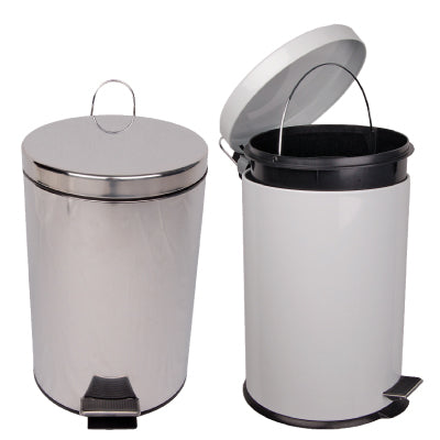 White 20 Litre Pedal Bin - White