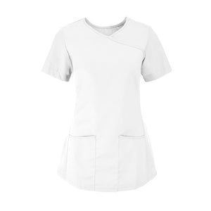 Woman's Stretch Mock-Wrap Scrub Top