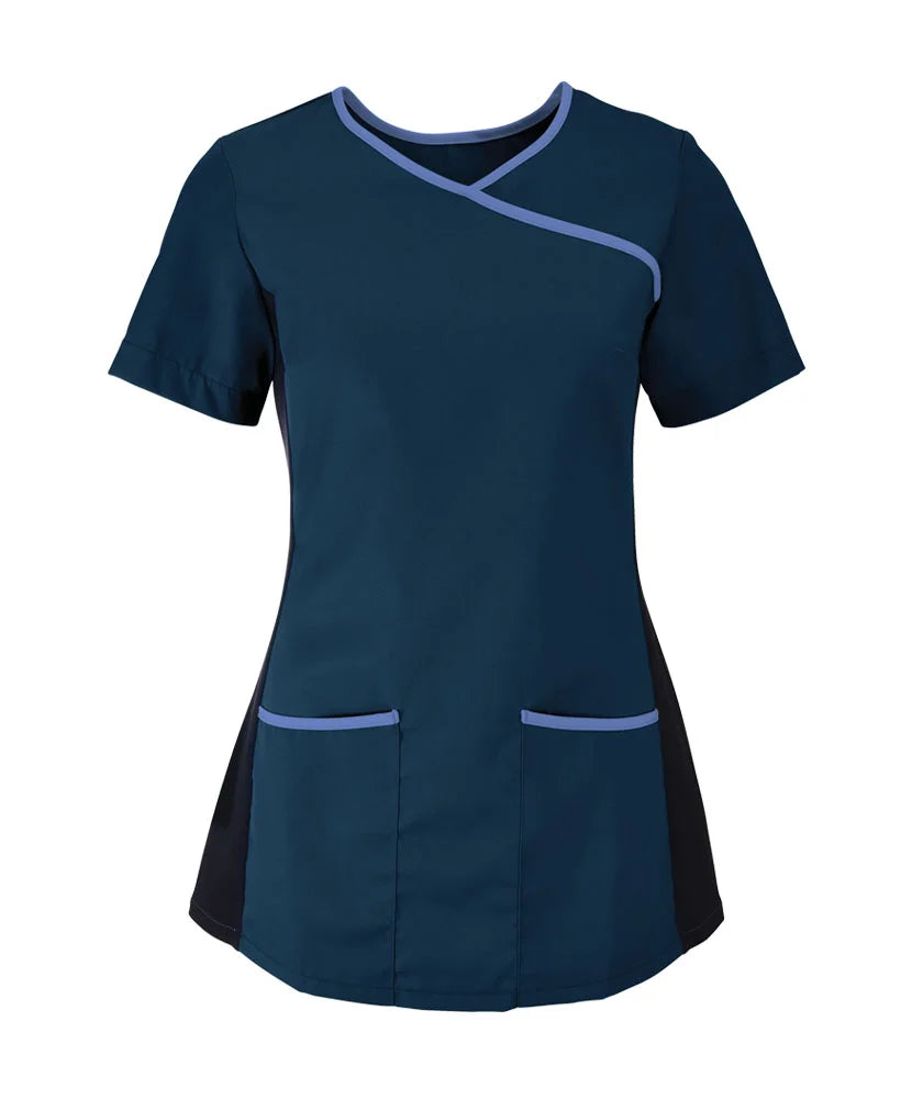 Woman's Stretch Mock-Wrap Scrub Top