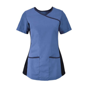 Woman's Stretch Mock-Wrap Scrub Top