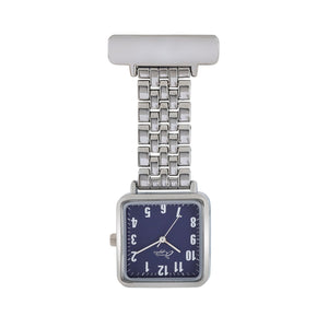 Annie Apple Nurses Fob Watch - Eunoia - Navy/Silver - Link - 28mm