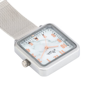 Annie Apple Nurses Fob Watch - Eunoia - Rose Gold/Silver - Mesh - 28mm