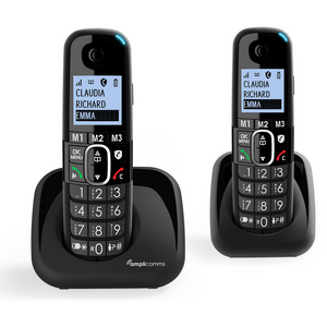 Amplicomms BigTel 1502 Black Duo - Cordless Phone