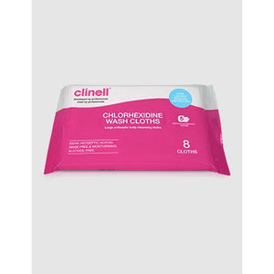 Clinell Chlorhexidine Wash Cloths - Pack of 8