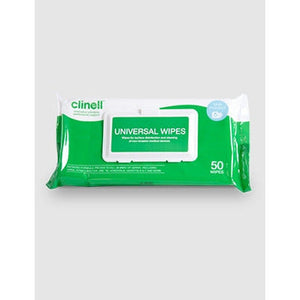 Clinell Universal Wipes Adhesive Back Pack of 50