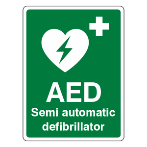 Semi Automatic Defibrillator Sign